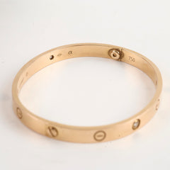 Cartier Love Bracelet Pink Gold 4 Diamonds Size 19