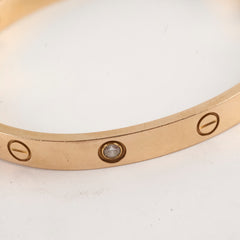 Cartier Love Bracelet Pink Gold 4 Diamonds Size 19