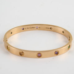 Cartier Love Bracelet Rose Gold Rainbow Size 17