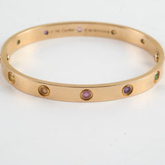 Cartier Love Bracelet Rose Gold Rainbow Size 17