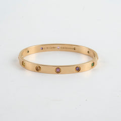 Cartier Love Bracelet Rose Gold Rainbow Size 17