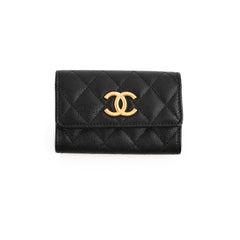 Chanel Flap Black Caviar Wallet - Microchipped