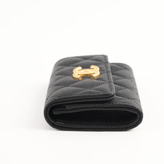 Chanel Flap Black Caviar Wallet - Microchipped