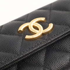 Chanel Flap Black Caviar Wallet - Microchipped