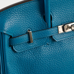 Hermes Birkin 25 Clemence Bleu Izmir 2015