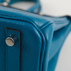 Hermes Birkin 25 Clemence Bleu Izmir 2015