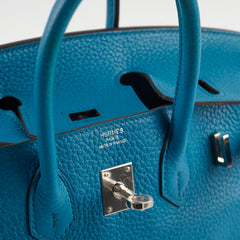 Hermes Birkin 25 Clemence Bleu Izmir 2015