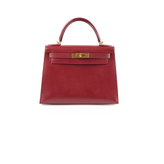 Hermes Kelly 28 Rouge Vintage Box Calf - Stamp E Square 2001