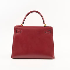 Hermes Kelly 28 Rouge Vintage Box Calf - Stamp E Square 2001