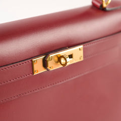 Hermes Kelly 28 Rouge Vintage Box Calf - Stamp E Square 2001