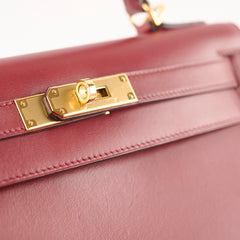 Hermes Kelly 28 Rouge Vintage Box Calf - Stamp E Square 2001