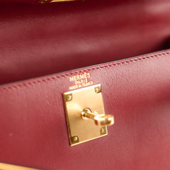 Hermes Kelly 28 Rouge Vintage Box Calf - Stamp E Square 2001