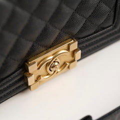 Chanel Small Boy Caviar Bag Black