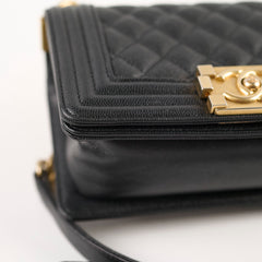 Chanel Small Boy Caviar Bag Black