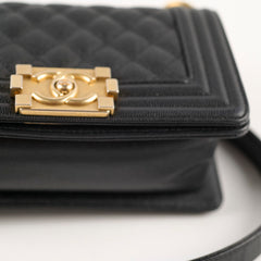 Chanel Small Boy Caviar Bag Black