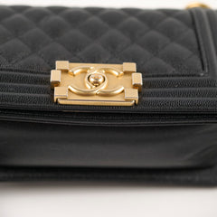 Chanel Small Boy Caviar Bag Black