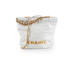 ITEM 10 - Chanel 22 Mini White Calfskin Bag - Microchipped