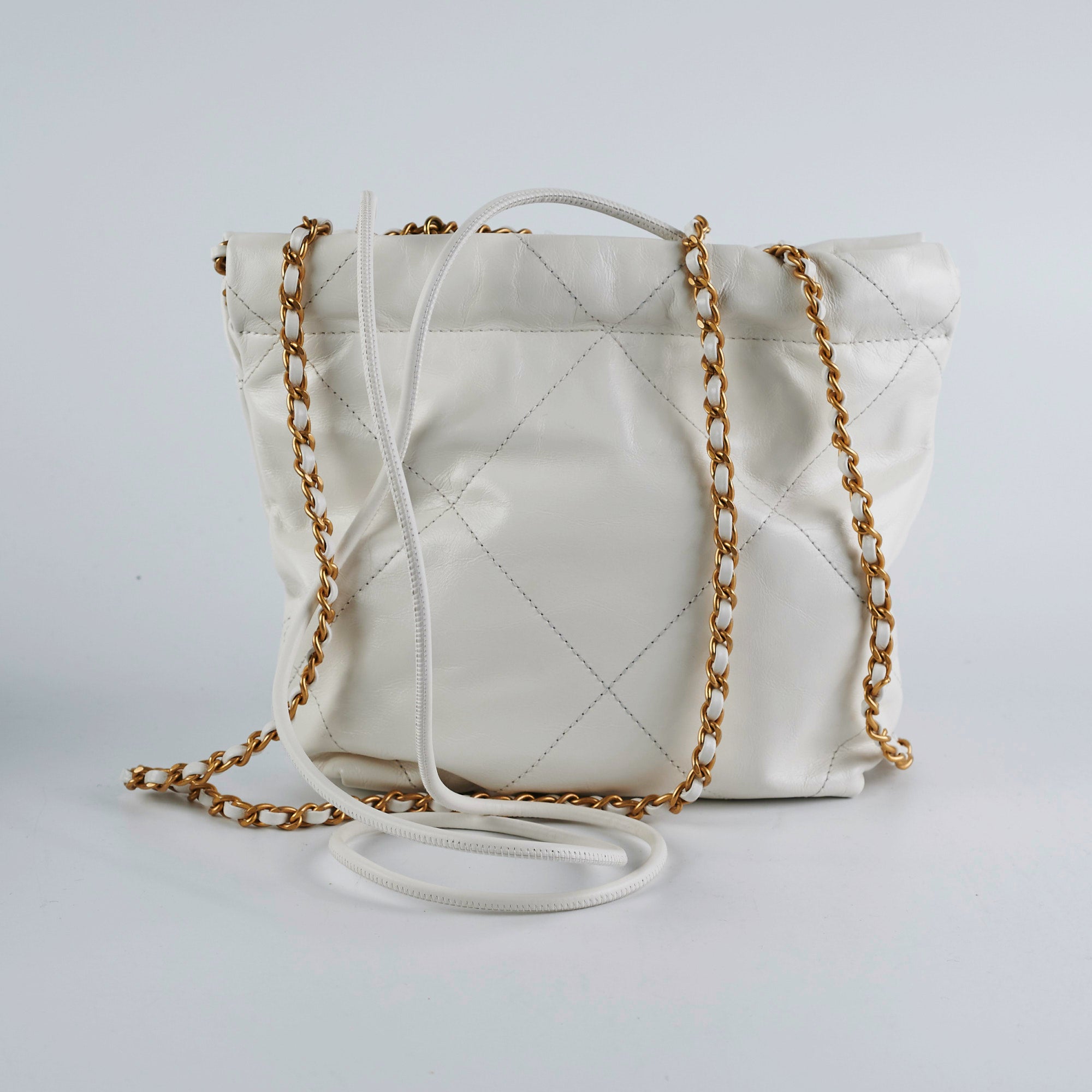 Chanel 22 Mini Bag White Crumpled Calfskin – Coco Approved Studio