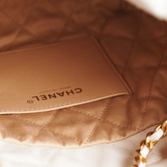 ITEM 10 - Chanel 22 Mini White Calfskin Bag - Microchipped