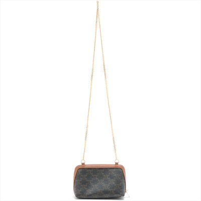 Celine Triomphe Canvas Clutch on Chain - THE PURSE AFFAIR