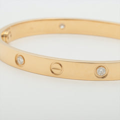 Cartier Love 4 Diamond Yellow Gold Size 17 Bracelet
