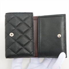 Chanel Compact Caviar Black Wallet