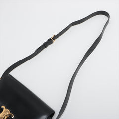 CELINE Medium Triomphe Leather Shoulder bag Black