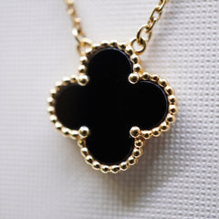 Van Cleef & Arpels Vintage Alhambra Onyx Necklace