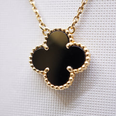 Van Cleef & Arpels Vintage Alhambra Onyx Necklace