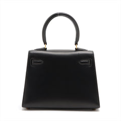 Hermes Mini Kelly 20 Box Calf Black - V Circle Square