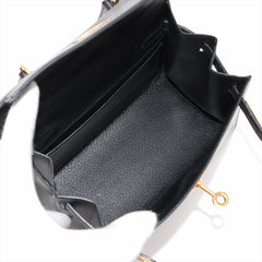 Hermes Mini Kelly 20 Box Calf Black - V Circle Square