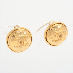 Chanel Coco Mark Logo Gold Clip On Earrings Costume Jewellery