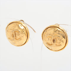 Chanel Coco Mark Logo Gold Clip On Earrings Costume Jewellery