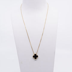 Van Cleef & Arpels Vintage Alhambra Onyx Necklace