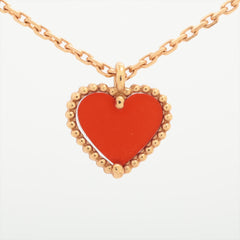 Van Cleef & Arpels Sweet Alhambra Hearts Carnelian Necklace