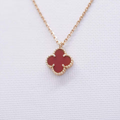 Van Cleef & Arpels VCA  Sweet Alhambra Pendant Carnelian Necklace