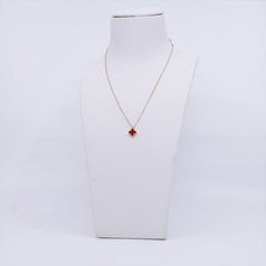 Van Cleef & Arpels VCA  Sweet Alhambra Pendant Carnelian Necklace