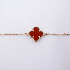 Van Cleef & Arpels VCA Sweet Alhambra Carnelian Bracelet