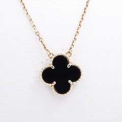 Van Cleef & Arpels Vintage Alhambra Onyx Necklace