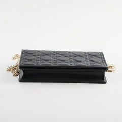 Christian Dior Wallet On Chain WOC Black Lambskin Crossbody