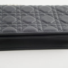 Christian Dior Wallet On Chain WOC Black Lambskin Crossbody