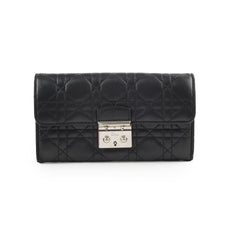 Christian Dior Lambskin Long Wallet On Chain WOC Black