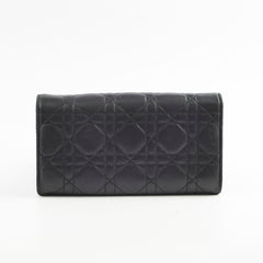 Christian Dior Lambskin Long Wallet On Chain WOC Black