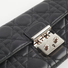 Christian Dior Lambskin Long Wallet On Chain WOC Black