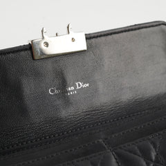 Christian Dior Lambskin Long Wallet On Chain WOC Black