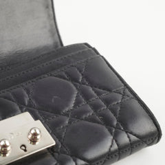 Christian Dior Lambskin Long Wallet On Chain WOC Black