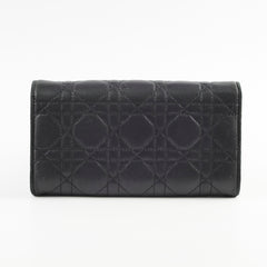 Christian Dior Lambskin Long Wallet On Chain WOC Black