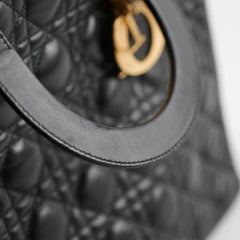 Christian Dior Lady Dior Large Lambskin Black