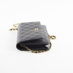 Chanel Wallet On Chain WOC Black Caviar - Series 25