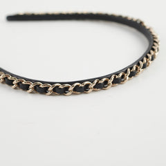 Chanel Black Chain CC Logo Headband